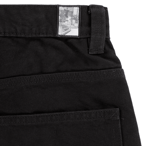 Skate check-5 loose denim pants - Black