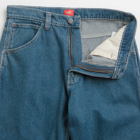 Skate check-5 loose denim pants - Vintage indigo