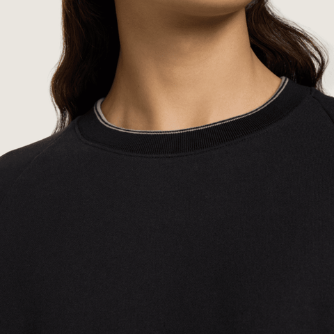 Tilt rolled hem crewneck - Black
