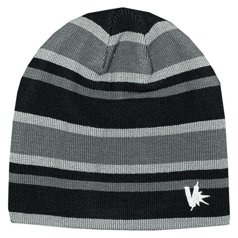 Striped skully beanie - Black