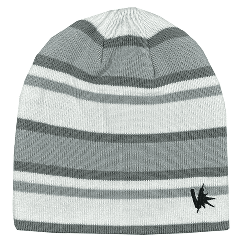 Striped skully beanie - White