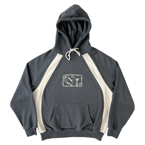 Striped hoodie - Deep grey