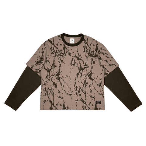 AOP double layer thermal long sleeve - Brown