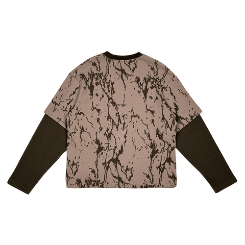 AOP double layer thermal long sleeve - Brown