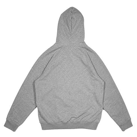 Applique zip hoodie - Heather grey