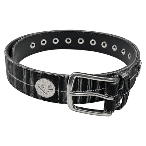Studded leather belt - Plaid