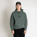 Spine garment dyed hoodie - Duck