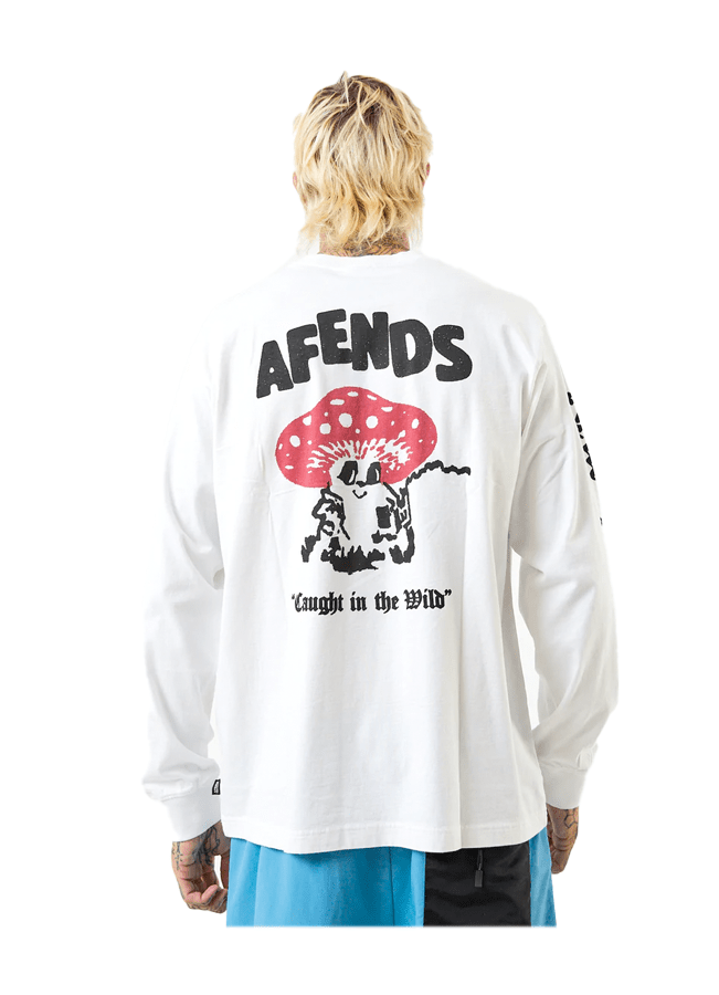 Long sleeve Afends Caught in the wild recycled - White