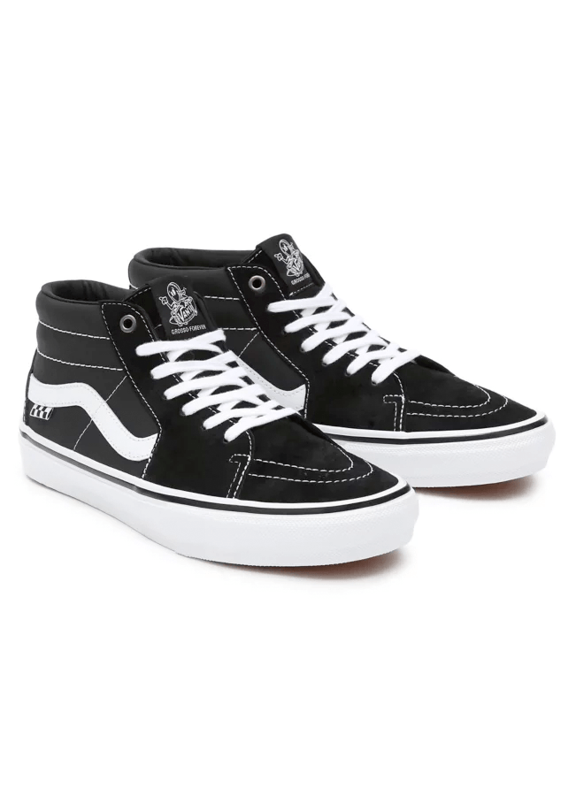 Shoes Vans Skate Grosso mid - Black / White / Emo leather